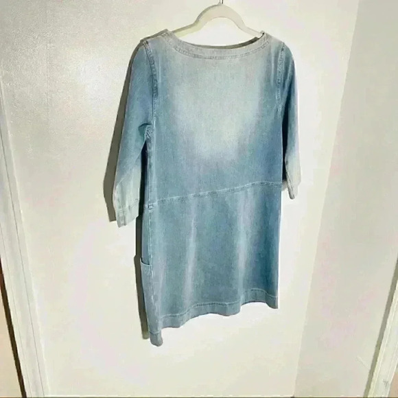 NWT AG Adriano Goldschmied Denim Knit Cocoon Dress in Medium Wash - Picture 6 of 8